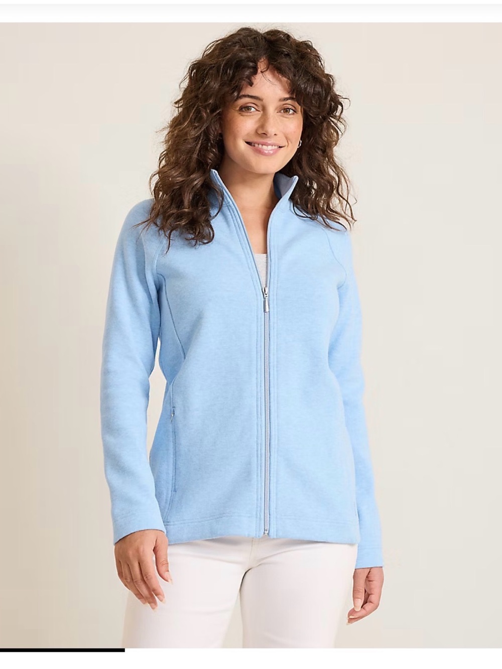 NWT Tommy Bahama Aruba Full Zip Sweatshirt Jacket Chambray Blue Heather Large